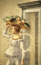 Femme portant des fruits, de la naissance de Saint Jean-Baptiste