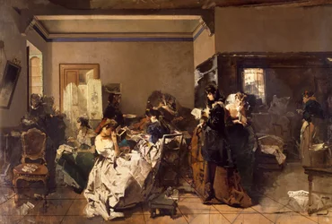 École pour couturières, par Domenico Induno