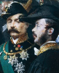 Pose de la première pierre de la Galleria Vittorio Emanuele à Milan (détail)