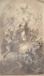 La Vierge Immaculée en Gloire recto, Esquisse d