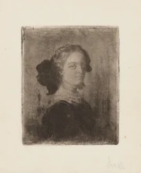 Jeune femme avec un nœud dans les cheveux
