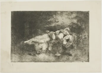 Femme allongée avec un enfant