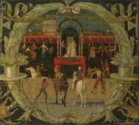 Le viol des Sabines après le signal, vers 1490