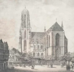 Litho - Francfort - Cathédrale impériale - Quaglio - 1819