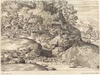 Paysage avec un moulin