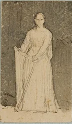 Femme avec une harpe