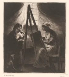 Élisabeth Vigée-Le Brun peignant une femme