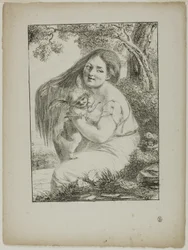 Cupidon et une jeune femme