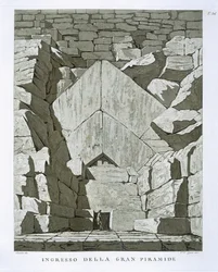 Entrée de la pyramide, gravée par Rossi