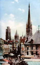 Cathédrale de Rouen, Normandie, France, vers 1930