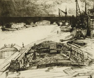 Vent et pluie sur la Tamise