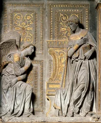 Annonciation Haut-relief de Donato de Bardi dit Donatello (ca. 1386-1466) 1435 Chiesa di Santa Croce. Florence