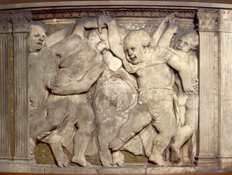 Carreau avec putti dansants