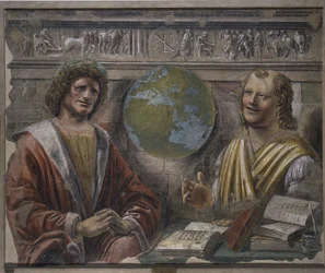 Héraclite et Démocrite, 1486