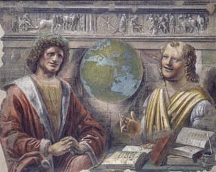 Héraclite et Démocrite, vers 1486 (détaché et porté sur toile)
