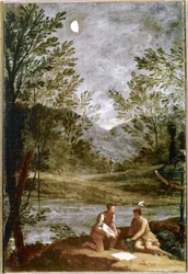 Observation astronomique. 1711. (huile sur toile)