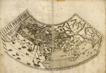 Carte du monde ptolémaïque tirée de la "Geographia".