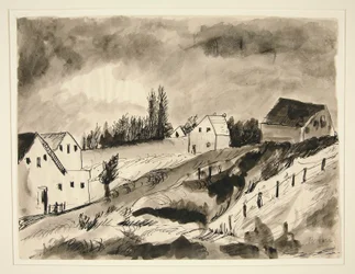 Paysage avec maisons