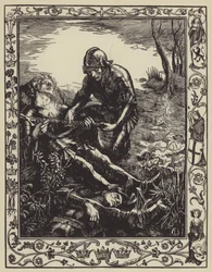 Arthur donne Excalibur à Sir Bedivere