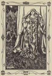 À la porte se tenait une dame