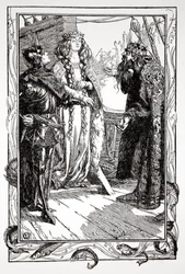 Le Roi Anguish donne Isolt à Sir Tristram, 1905