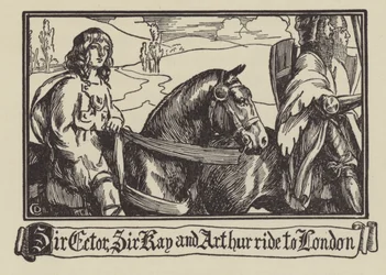 Sir Ector, Sir Kay et Arthur chevauchent vers Londres