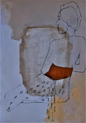 Femme assise (abstraite)