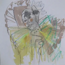 Portrait abstrait coloré