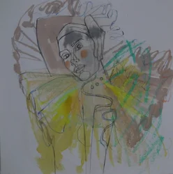 Portrait abstrait coloré