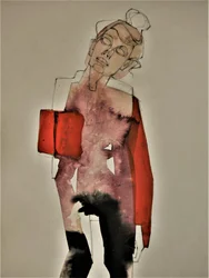 Femme rouge en méditation