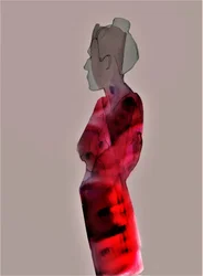 Femme rouge en méditation