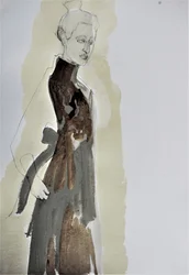 Esquisse de mode : femme élégante