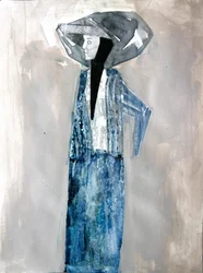 Une femme élégante en bleu