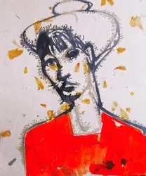 Portrait rouge expressif