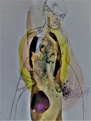 Figure abstraite dorée