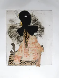 Collage représentant un personnage masqué