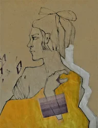 Portrait jaune pensif