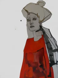 Portrait rouge élégant