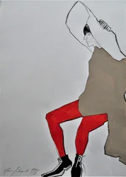 Collants rouges élégants pour femme