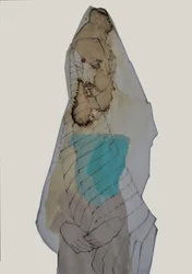 Statue représentant une femme voilée en contemplation