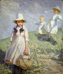 Le chemin des primevères (huile sur toile)