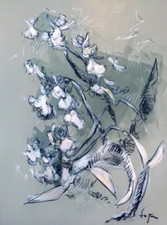 Fleurs blanches abstraites