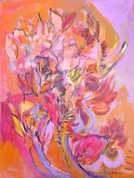Fleurs abstraites aux couleurs vives