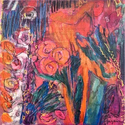 Fleurs abstraites aux couleurs vives