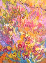 Fleurs abstraites aux couleurs vives