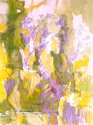 Jardin abstrait aux couleurs vives