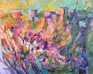 Des fleurs éclatantes à flanc de colline