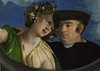 Un homme embrassant une femme, vers 1524