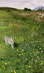 Lièvre dans les fleurs de printemps