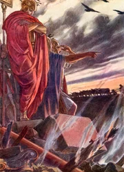 La ville a été livrée aux flammes (lithographie couleur)